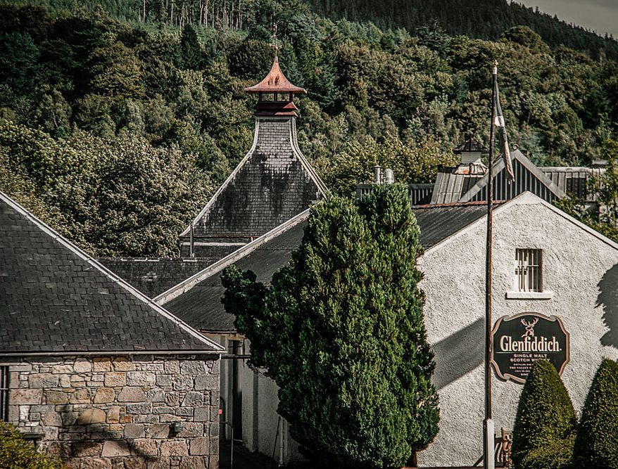 The Glenfiddich Distillery The Glenfiddich Distillery in Dufftown, Speyside, Scotland.