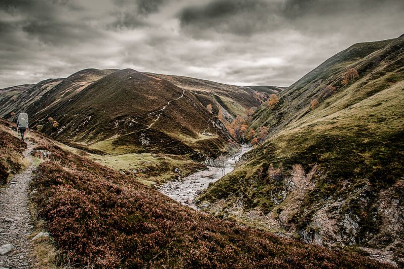 Mountain landscape in Cairngorms National Park, Scottish Highlands